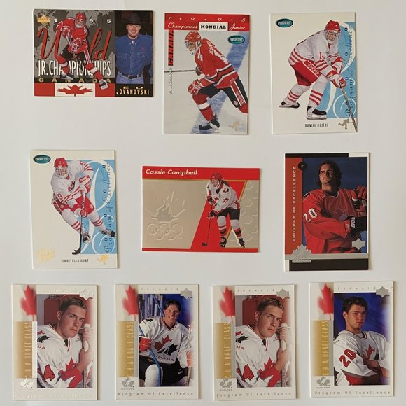 Team Canada Vintage Hockey Cards - Lot of 10 w/ Jovanovski, Briere Rookie Cards - Picture 1 of 4